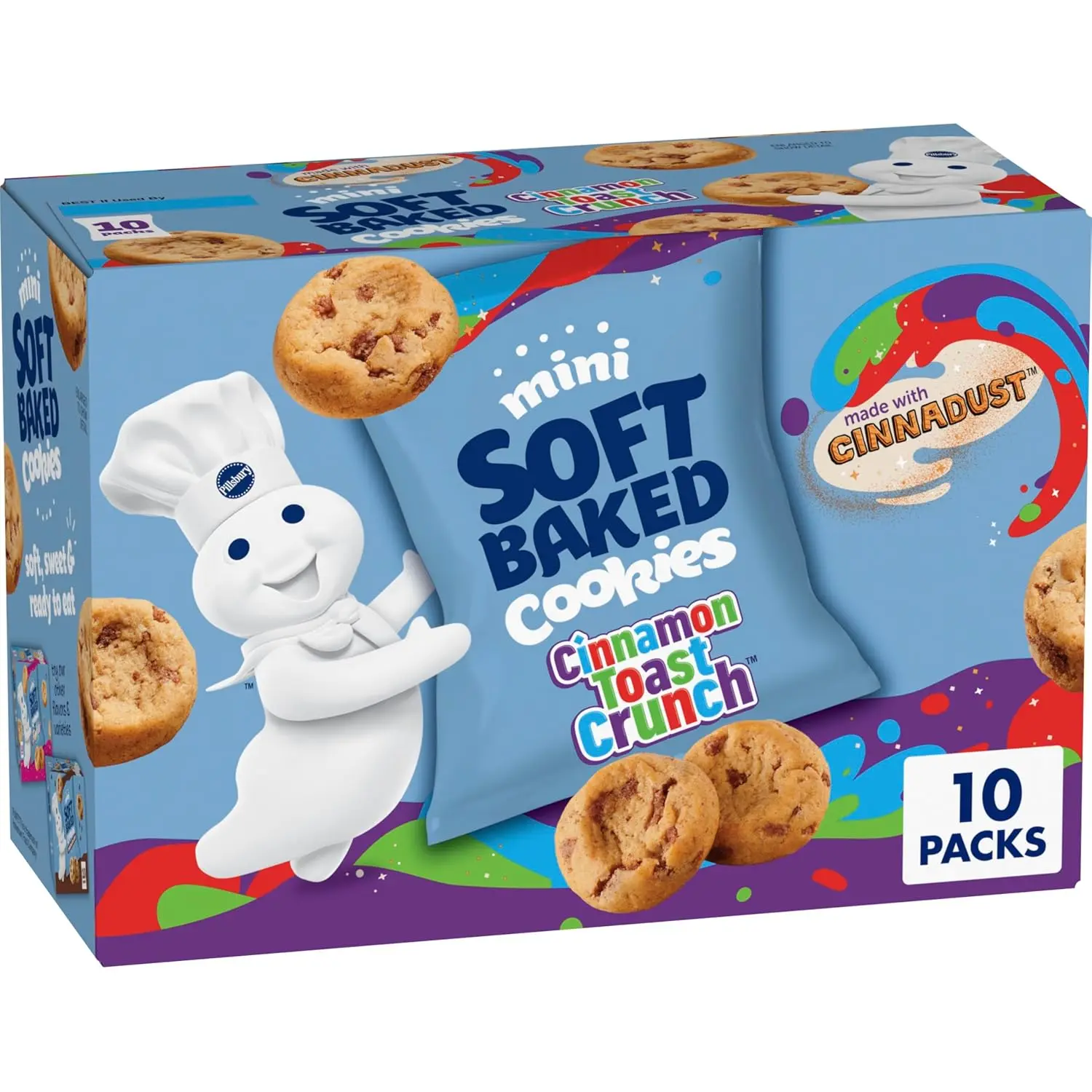 Mini Soft Baked Cookies, Cinnamon Toast Crunch, Made with CINNADUST, Snack Bags, 10 ct