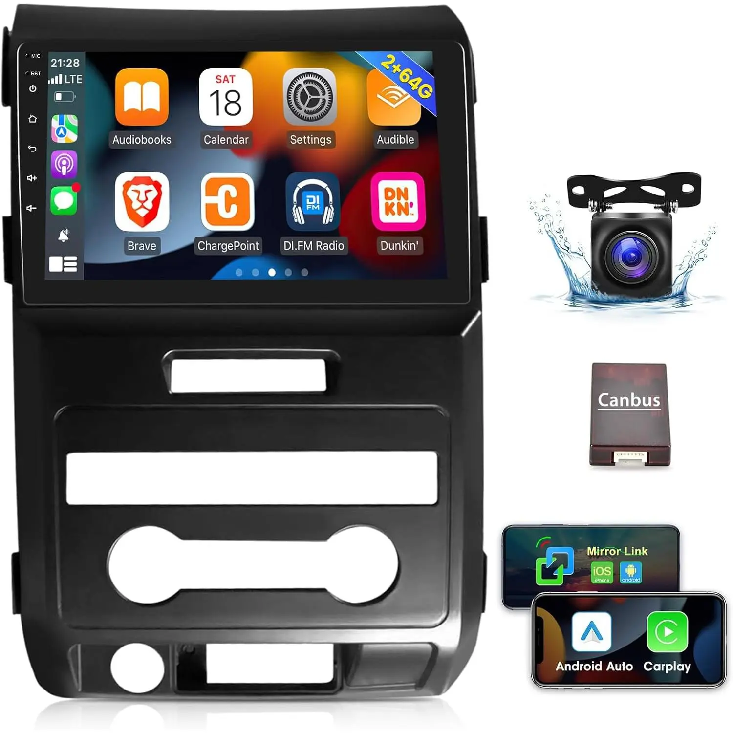 RIMOODY 9-in Android Touchscreen Car Video Player for Ford F150 2009-2012 & F-150 Raptor, 2G+64G CarPlay Touchscreen Stereo with Android Auto, WiFi, 1080P, SWC, Bluetooth, Mirror Link, AHD Backup Camera, Father's Day Gift, Car Video Players, Wireless Car