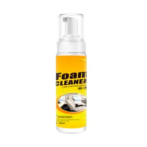 1-bottle foam cleaner, spray foam cleaner, multi-purpose car foam cleaner, lemon-scented car and home foam cleaner, powerful kitchen and car stain remover spray (200ml)