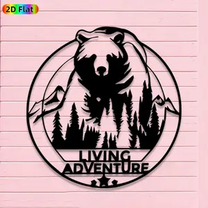 1pc Avant - Garde Bear Metal Wall Art, Avant - Garde Bear Statue Mural, Iron Craft, Perfect for Living Room, Garden, Zoo Corner Decor, Intricate Craftsmanship, Silhouette wall decor, Christmas Decor, Ideal Gift for Nature Lovers