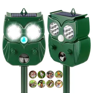 2025 Solar Ultrasonic in Repellent Defender Rat, Squirrel, Deer, Raccoon, Skunk, Rabbit, Mole, Dog, Cat, Waterproof with Motion Detector, LED Flash Lights for Yard Lawn Outdoor,1PC