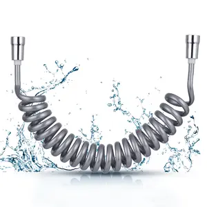 Bidet Spring Hose Flexible Shower Tube Anti-twist & Stretchable Up to 3 Meters for Water Plumbing Toilet Bidet Sprayer (G1/2”)