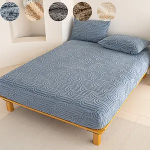 Fashion Roman Embroidered Bedskirt Set, Soft Skin-Friendly Satin Sheet, Wrinkle Resistant, King Queen Size, Deep Pocket, Bed Sheet Sets