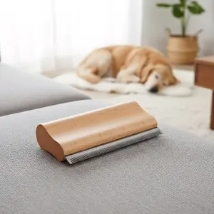 Wooden Pet Grooming Brush for Dogs, Cats & Horses – 5-Inch Hair Removal Comb for Shedding, Fur & Dirt, Painless Grooming for Short & Long Hair, Pet Hair Brush for Home Use