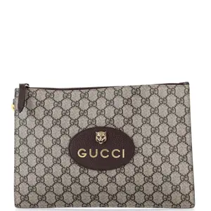 Pre-owned GUCCI Canvas Coated Clutches & Wristlets Neo Vintage Wristlet Pouch GG Coated Canvas by Rebag