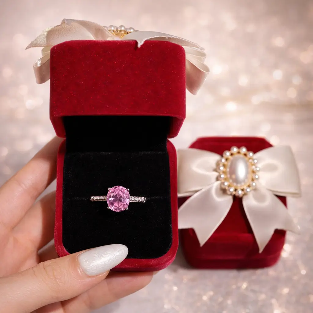 Heart Ring Gift Box Set for Her, Adjustable Promise Ring, Romantic Jewelry Gift for Girlfriend Wife Mom, Surprise Proposal Gift