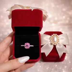 Heart Ring Gift Box Set for Her, Adjustable Promise Ring, Romantic Jewelry Gift for Girlfriend Wife Mom, Surprise Proposal Gift