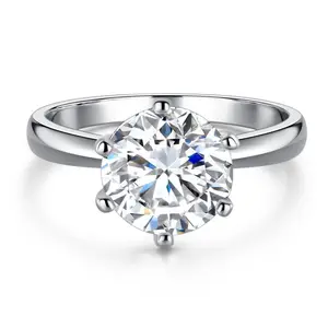 Rose 925 Sterling Silver Synthetic Moissanite Rings