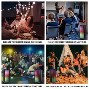 5Core Bluetooth Party Speaker 10 Inch PA RGB Partybox Karaoke Machine with 2 Wireless Mics 1000W Power Bluetooth 5.0 AUX USB SD Card Slots Portable Outdoor DJ Speaker