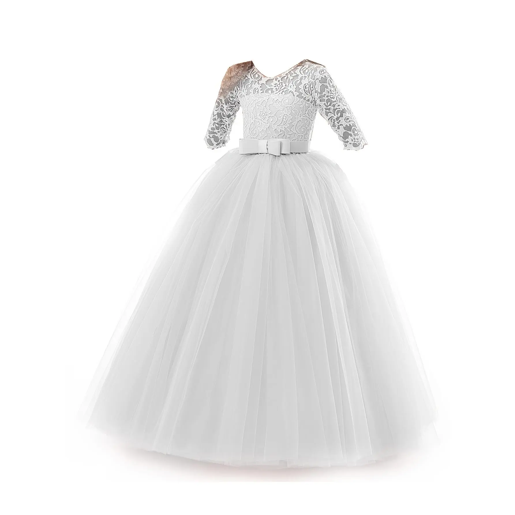 Girls' Long Sleeve Full-Length Princess Dress with - Winter Wedding Birthday  Outfit, Elegant Round Neck Dress Suitable for Girls 3-12 Years Old, Hand  Wash/Dry ( Dress) - TikTok Shop