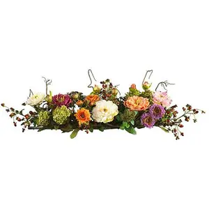 Nearly Natural Mixed Peony Centerpiece Silk Flower Arrangement