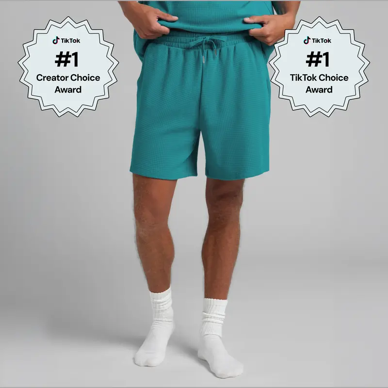 Comfrt | Waffle Lounge 7" Short | Soft Waffle Knit Lounge Shorts With Pockets