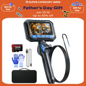 SHEKAR 0.23inch/0.15inch New Two-Way Borescope Camera with 32GB Card Light Industrial Endoscope Inspection Snake Camera Articulated Probe #Summervibes fathersdaygift