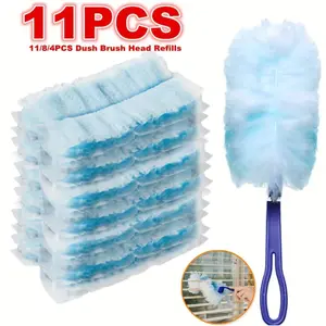 1set, Electrostatic Dust Duster, 1handle + 10 Disposable Replacement Duster Cloth Set, Disposable Duster Refills, Dust Removal Brush, Handheld Dusting Brush, Multipurpose Duster For Furniture, Car, Keyboard, Cleaning Supplies