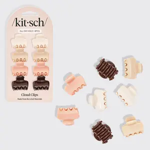 Recycled Plastic Mini Cloud Claw Clips 8pc Set - Rosewood Recycled Plastic Mini Cloud Claw Clips 8pc Set - Rosewood
