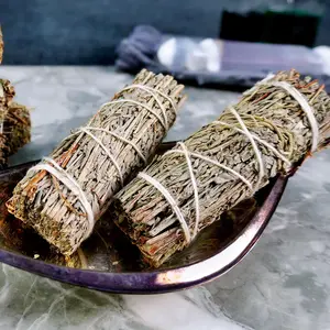 Blue Sage Smudge Sticks - Calming Smoke Cleansing for Tranquility Protection & Spiritual Clarity - Scented Aroma Fragrance for Meditation and Energy Healing