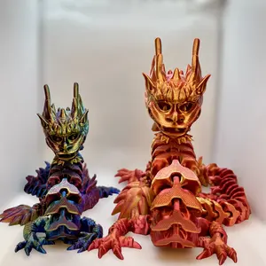 3D Printed Articulated Imperial Dragon, Flexifactory |SEEN ON TIKTOK| Decor Gift Lover