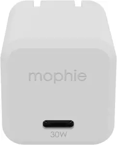 mophie speedport 30 USB-C GAN Charger - 30W Fast Charging, Compact Foldable Charger, For MacBook Pro, Samsung Galaxy S24/S23/S22, iPhone 16/15/14/13/12 Pro, and More - White