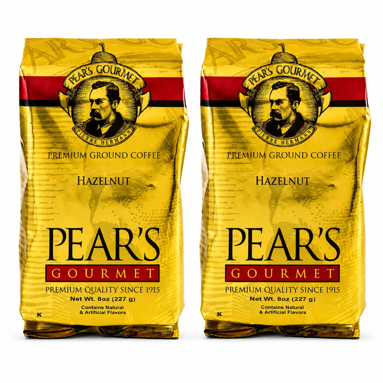 Pear's Hazelnut Ground Coffee | Pack of 2 | 8 oz | Brenmar