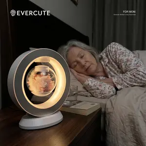 EVERCUTE Interstellar Levitating Premium Preserved Rose Lamp | Floating LED Night Light | Luxury Gift for Friends. Perfect for Valentine's, Anniversary, Banquets, Mother's Day, Thanksgiving, Christmas & More Lighted Floor Standing Led Dimmable