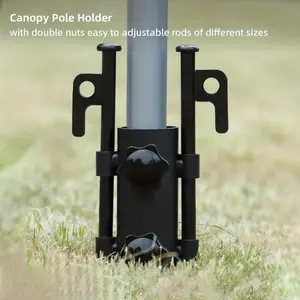 Canopy Pole Holder, Adjustable Aperture Size With/ Without Nut, Fishing Umbrella Holder, Equipped With 30cm/11.81in Tent Nails