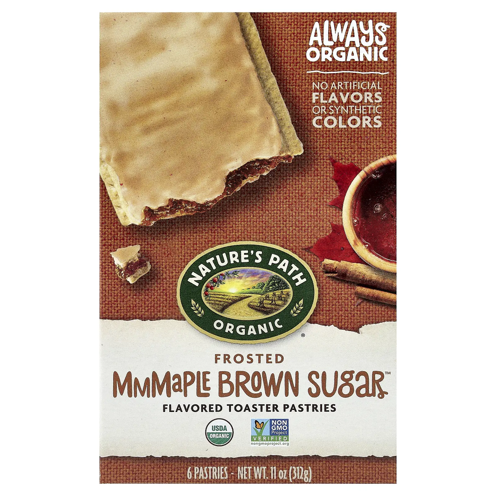 Nature's Path Organic Toaster Pastries, Frosted Maple Brown Sugar™, 6 Pastries, 11 oz (312 g)