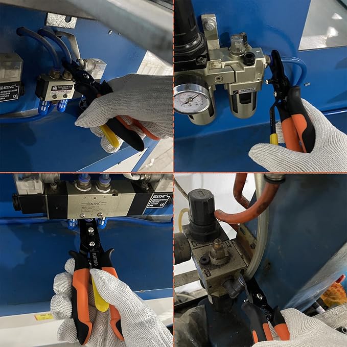 Air Hose Connector Removal Tool Push-to-Connect Fittings Disconnect Pliers for Automotive Pneumatic Air Line Repair Quick Release Fitting Pliers One-Hand Operation Compact Design