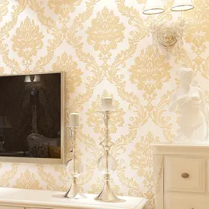 New Q QIHANG European Luxury 3D Flower Damask Wallpaper for Bedroom Living Room Background Retro Home Non-Pasted Wall Paper Roll 1.73' W x 31.2'