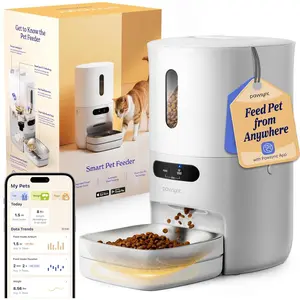 Automatic Cat Feeder WiFi Smart Scale Tracks Pet's Food Intake App Control 3.6L Timed Food Dispenser for Cats and Dogs Up to 10 Meals Per Day Stainless Steel Bowl Dual Power Supply