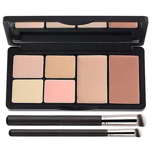 Concealer Contour Palette, Correcting Concealer Contour Makeup Palette, Contouring Foundation Highlighting Makeup Kit for Dark Circles, Blemish With 2 Packs Brush