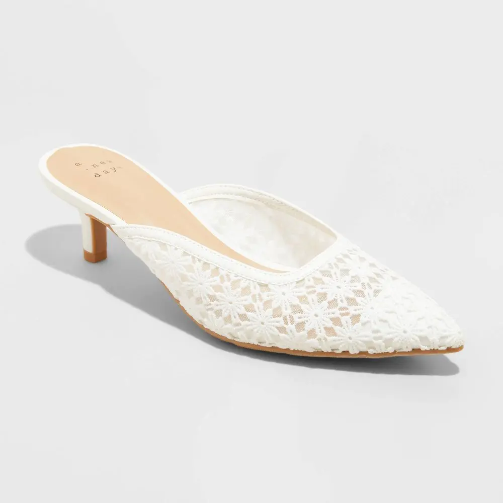 Women's Delilah Floral Embroidered Mule Heels - A