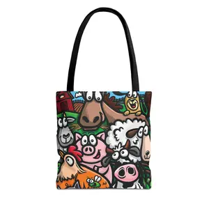 Whimsical Animal Print Tote Bag, Reusable Shopping Bag, Cute Gift for Animal Lovers, Eco-Friendly, Fun Beach Bag, Colorful Handbag