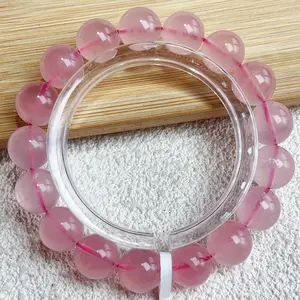 High Quality Madagascar Star Rose Quartz Bracelet Pink Crystals Bangle Girl's Gift