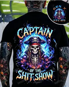 Chaosmoda Generation X Captain Of The Shit Show Custom Year Skull T-shirt