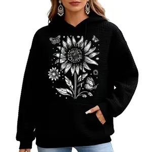 Women's Trendy Bohemian Hoodies Nature-Inspired Graphic Print Hooded Neck Sweatshirts,Relaxed Fit Comfortable Hoodie with Pokcet,Perfect for Fall & Spring Daily Wear