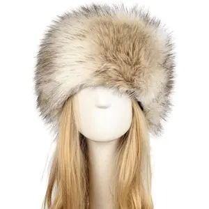 Russian Hat,Winter Faux Fur Hats for Women,Warm Russian Cossack Style Hat for Ladies
