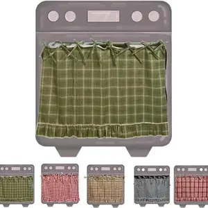 Handmade Farmhouse Oven Skirt Curtain, Heat Resistant Appliance Cover with Easy Install Design, Kitchen Storage Cover to Hide Clutter & Organize Space