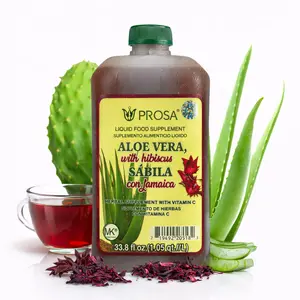 NEW Viral PROSA Aloe & Jamaica (Hibiscus) Herbal Supplement with Vitamin C for Digestive Immune Support 33.8 fl oz Liquid Formula Made in USA Natural Healthcare Aloe Vera Antioxidant