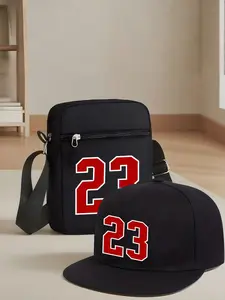 Creative '23' Graphic Print Unisex Baseball Cap and Crossbody Bag Set, Street Fashion Outdoor Sports Hat and Shoulder Bag, Adjustable Gift, Outdoor Hats