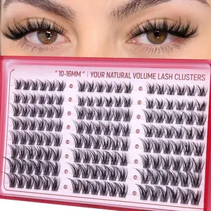 Natural False Eyelashes 10-16mm, Soft Strip Lash Extensions, Volume Cluster Lashes, Loose Cluster Design, C-Curve Curl, Single Fiber for DIY Application