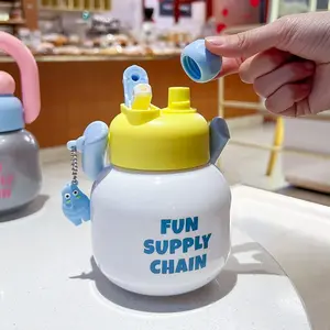 Large Capacity Dual Drink Straw Cup, Portable Uu Bottle, High Aesthetic Plastic Cup, Cute Straw Water Cup, Outdoor Essential, Portable Drinkware Flasks