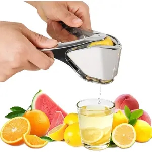 Lemon Squeezer, Stainless Steel Hand Flat Lemon Juicer Squeezer Manual, Lemons Lime Press Squeezer Handheld, Easy to Use Fruit Citrus Press for Lemons, Citrus, Lime, Orange (Silver)