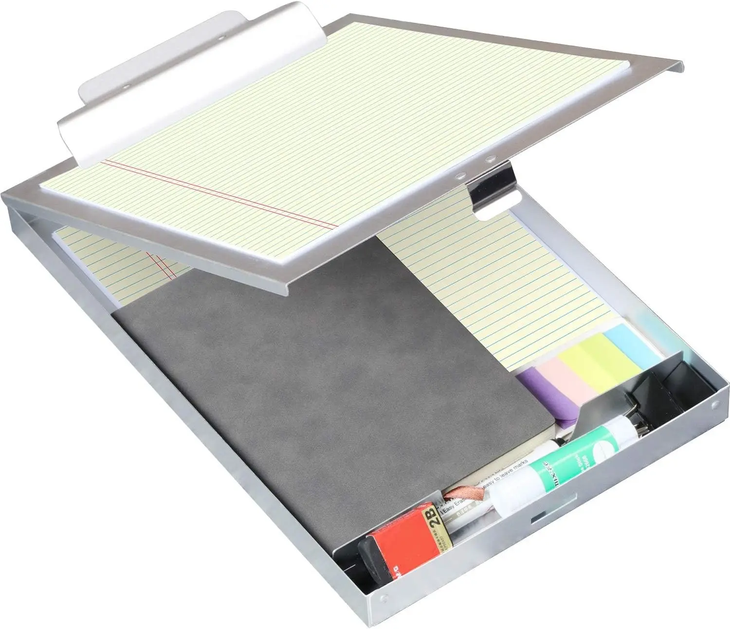 Metal Clipboard with Storage - Letter Size Aluminum Heavy Duty Storage Clipboard with Single Compartment, Great for Office, Jobsite or Classroom