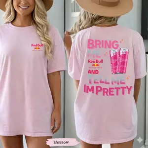 "Bring Me Red Bull" Funny Graphic Tee | Moss Green Oversized Aesthetic T-Shirt | Sarcastic Girlhood Energy Drink Top | Trendy Pinterest Style Streetwear | Red Bull Lover Gift for Her