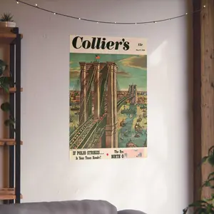 Brooklyn Bridge Collier's Weekly Poster-Vintage New York Wall Art Gift For Home Décor