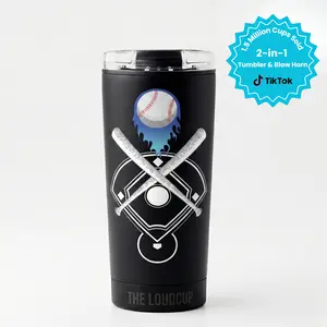 The LoudCup Company 16oz Printed Edition 2-in-1 Tumbler & Blowhorn Cup – Sports & Pattern Drinkware