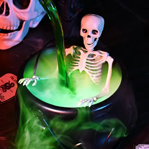 Magical Floating Potion Cauldron Aroma Diffuser - Bubbling Effect, Room Freshener, Witch-Kitchen Vibe Accent, Indoor Halloween Decor, Mystic Table Décor, Festive Home Supply