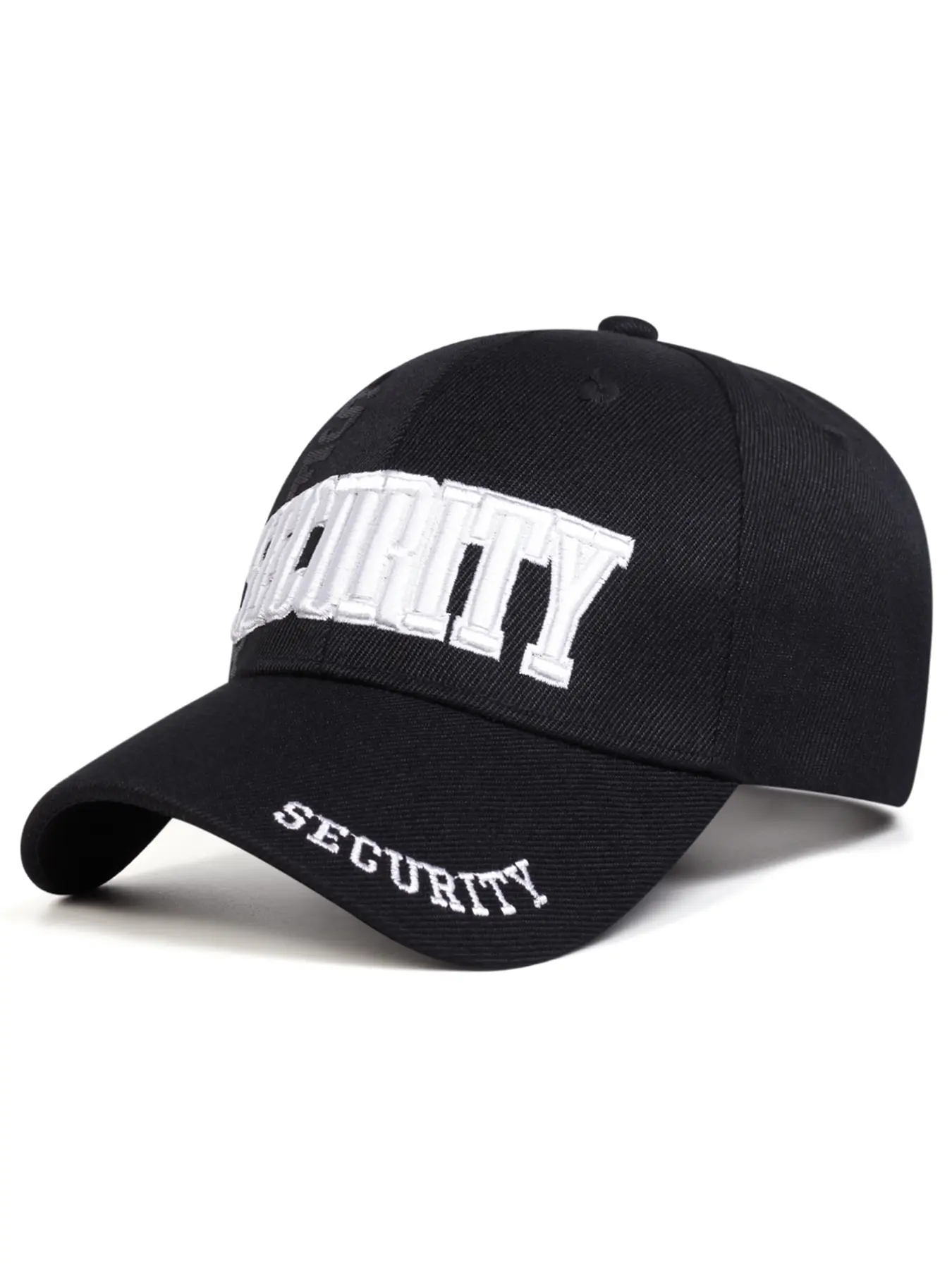 Unisex Security Letter Embroidered Baseball Cap, Flat Brimmed Cap, Adjustable Flat Brim Trucker Hat, Snapback Trucker Cap, Casual Outdoor Sport Accessory for All Seasons