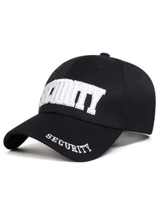Unisex Security Letter Embroidered Baseball Cap, Adjustable Flat Brim Trucker Hat, Snapback Trucker Cap, Casual Outdoor Sport Accessory for All Seasons