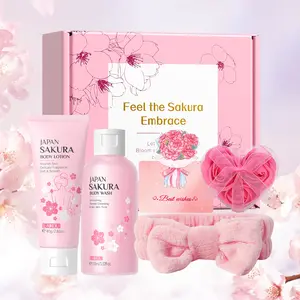 Laikou Sakura Body Beauty Care Set, Unisex Body Moisturizer for Daily Cleansing, Hydrating and Moisturizing